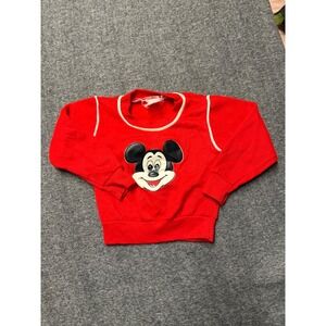 VTG 3-D puff Mickey Mouse Red Sweatshirt USA Pilgrim Disney Retro Kids 4